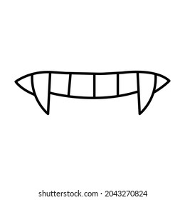 Demon mouth Outline bold Vector Icon which can be easily modified or Edited 