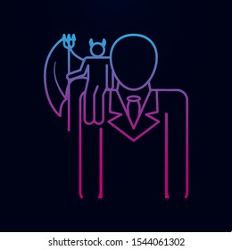 Demon on the shoulder nolan icon. Simple thin line, outline vector of angel and demon icons for ui and ux, website or mobile application