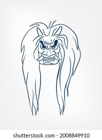 demon oni samurai sketch japanese design isolated