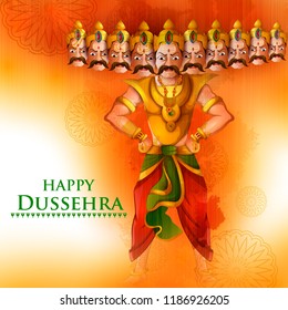 Demon Ravana in Happy Dussehra Navratri celebration India holiday background