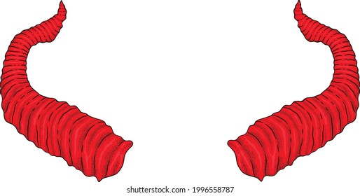 Arte de clip vectorial de cuerno rojo Demon