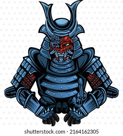 Demon samurai Esport gaming mascot logo character design