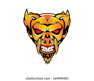 Demon Satan beast Devil furious monster mascot character logo