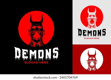 Demon Satan Scream Horror Haunting Logo Design svg