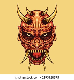 Demon scary mascot character illustration