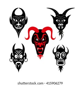 Demon scary Skull isolated on white background