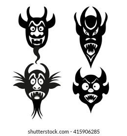 Demon scary Skull isolated on white background