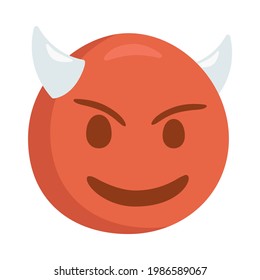 Demon Sign Emoji Icon Illustration. Evil Monster Vector Symbol Emoticon Design Clip Art Sign Comic Style.