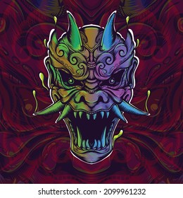 demon skull face artwork illustration 