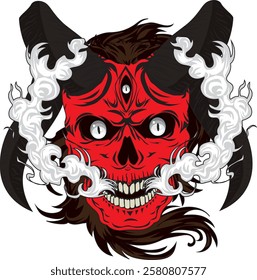 Demon Skull Head Vector Illustrations