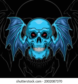 demon skull illustration for commercial use