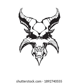 demon skull old satan wild