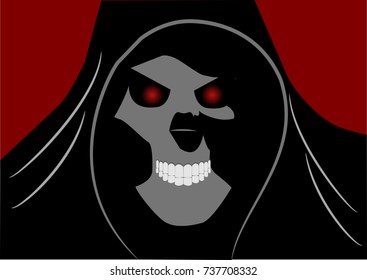 Demon Skull red background.