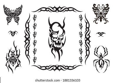 Demon Skull Spider Butterfly Tattoo Design Stock Vector (Royalty Free ...