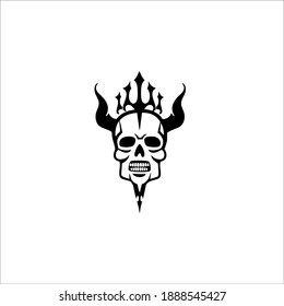 Demon Skull Symbol Logo. Vector Illustration.