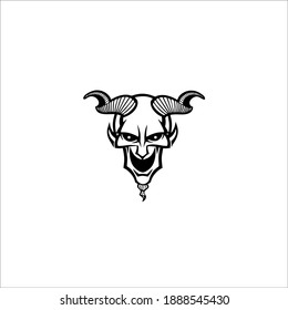 Demon Skull Symbol Logo. Vector Illustration.