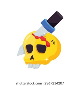 Demon skull vector colorful stickers Icon Design illustration. EPS 10 File