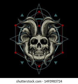 demon skull vector for commercial use