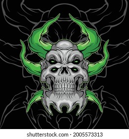demon skull vector for commercial use