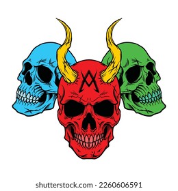 demon skull vector for commercial use