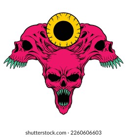 vector de cráneo demon para uso comercial