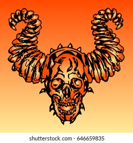 demon skull vector illustration. monsters massacre