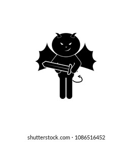 demon with sword icon. Element of  demon for mobile concept and web apps. Detailed demon with sword icon can be used for web and mobile. Premium icon on white background