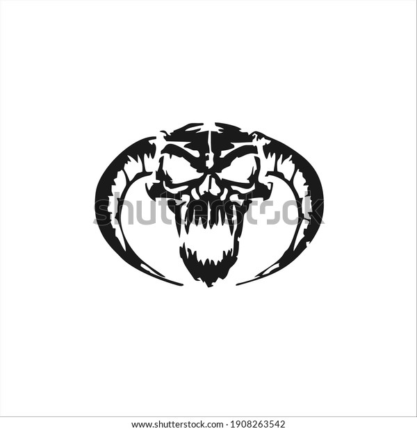 Demon Symbol Horn Tattoo Design Vector Stock Vector (Royalty Free