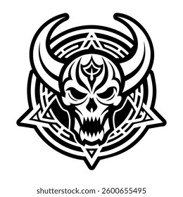 Demon symbol icon in solid style