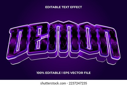 demon text effect editable modern lettering typography font style, scary 3d text for game tittle