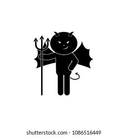 demon with a trident icon. Element of demon for mobile concept and web apps. Detailed demon with a trident icon can be used for web and mobile. Premium icon on white background