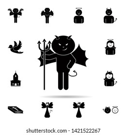 demon with a trident icon. Universal set of angel and demon for website design and development, app development