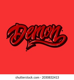 Demon Typography Lettering vector logo