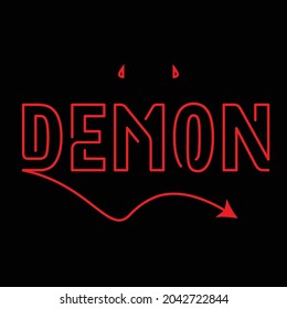 demon . typography typography t-shirt design