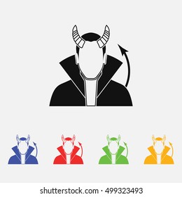 Demon Vector illustration. Religion icon. Silhouette. Flat style.