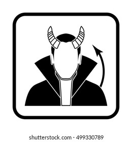 Demon Vector illustration. Religion icon. Silhouette. Flat style.