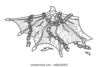 Demon wings for art or coloring