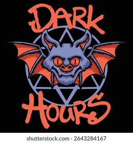 morcego demoníaco para a ilustração de roupas de rua
