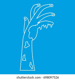 Demonic hand icon blue outline style isolated vector illustration. Thin line sign