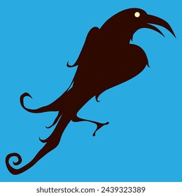 demonic looking crow vector illustration