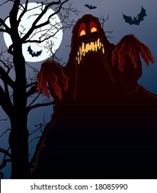 Demonic night, perfect illustration for Halloween holiday