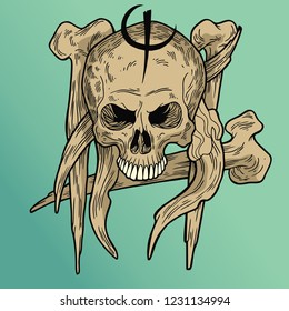 demonic skull vector