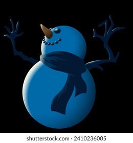 demonic snowman in the night