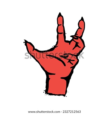 Demonic threatening hand. Vector illustration