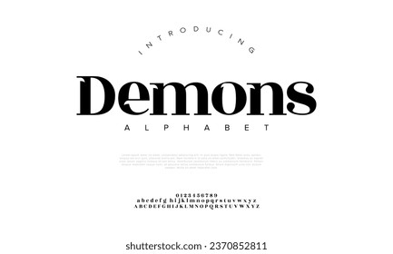 Demons creative modern urban alphabet font. Digital abstract moslem, futuristic, fashion, sport, minimal technology typography. Simple numeric vector illustration