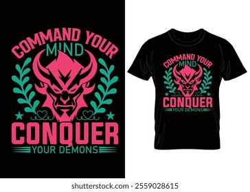 demons modern vintage stylish typography t-shirt design vector custom template