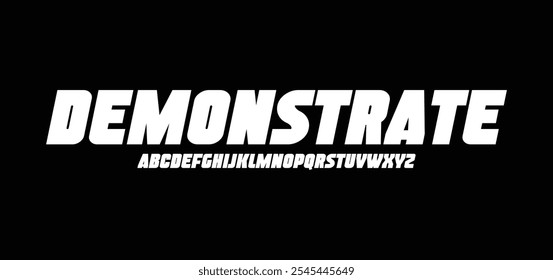 Demostrar, Fuentes de alfabeto de logotipo moderno mínimo. Tipografía minimalista urbana sana serif moda digital futuro logos creativos Fuentes. Ilustración vectorial
