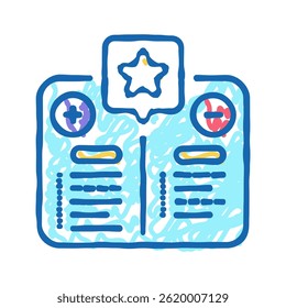 Vector de dibujo de icono de doodle de autoconciencia. Muestra de signo de autoconciencia. Ilustración de símbolo aislado