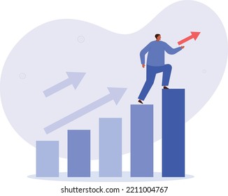 demostración del concepto de crecimiento financiero.éxito. Ilustración vectorial.
