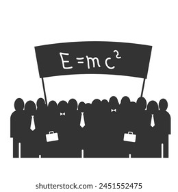 demonstration with banner. Vector illustration